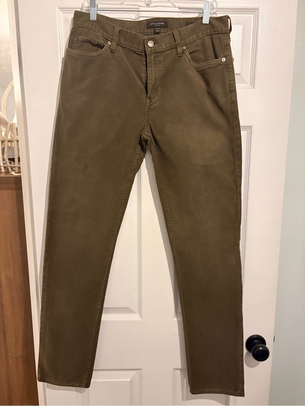Banana Republic Men's Olive Slim Straight Jeans